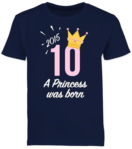 Kinder T-Shirt Jungen - 10. Geburtstag - Zehnter Mädchen Princess 2015-140 (9/11 Jahre) - Dunkelblau - geburtstagsshirt 10 t Shirt Jahre Junge 10.Geburtstag Born Tshirt von Shirtracer