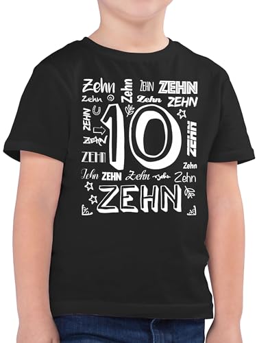 Kinder T-Shirt Jungen - 10. Geburtstag - Zehnter Zahlen - 152 (12/13 Jahre) - Schwarz - 10 Tshirt Jahre Junge zehn t Shirt Shirts alt Kind zehnten Geburtstagsgeschenke Years Old Geburtstagskind von Shirtracer