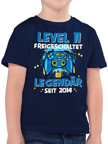 Kinder T-Shirt Jungen - 11. Geburtstag - Level 11 freigeschaltet Legendär seit 2014-164 (14/15 Jahre) - Dunkelblau - Shirt 2013 Geburtstags Tshirt 11.Geburtstag Junge Jahre elf t von Shirtracer