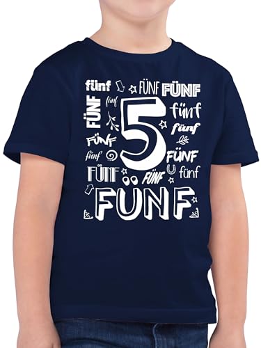 Kinder T-Shirt Jungen - 5. Geburtstag - Fünfter Zahlen - 104 (3/4 Jahre) - Dunkelblau - ich Bin 5 Tshirt Shirt 5-jähriger fünf Kindershirt Junge geburtstagsshirt Jahre 5.Geburtstag t-Shirts von Shirtracer