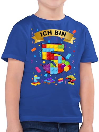 Kinder T-Shirt Jungen - 5. Geburtstag - Ich Bin 5 Bausteine - 116 (5/6 Jahre) - Royalblau - t Shirt Jahre Junge geburtstagsshirt fünf Tshirt Geburtstags 5.Geburtstag Shirts geburtstagstshirt 5, von Shirtracer