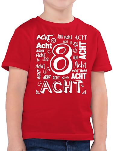 Kinder T-Shirt Jungen - 8. Geburtstag - Achter Zahlen - 128 (7/8 Jahre) - Rot - Zahl 8 Junge Tshirt Shirt Jahre acht t geburtstagsshirt Birthday Geburtstags Years mit Einer Kindergeburtstag von Shirtracer