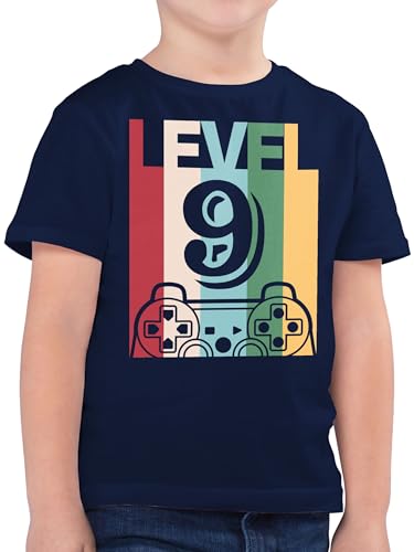 Kinder T-Shirt Jungen - 9. Geburtstag - Gaming Level Neun - 140 (9/11 Jahre) - Dunkelblau - geburtstagsshirt personalisiert 9 Jahre Tshirt Junge 9.Geburtstag Shirt Gamer Birthday Sieben t von Shirtracer
