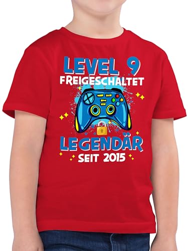 Kinder T-Shirt Jungen - 9. Geburtstag - Level 9 freigeschaltet Legendär seit 2015-164 (14/15 Jahre) - Rot - Tshirt Jahre Junge neun Shirt geburtstagsshirt Kindergeburtstag Buben Birthday von Shirtracer