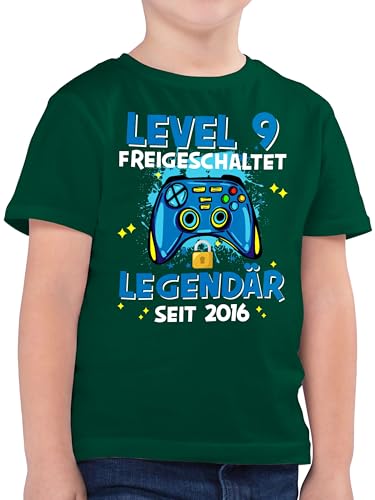 Kinder T-Shirt Jungen - 9. Geburtstag - Level 9 freigeschaltet Legendär seit 2016-152 (12/13 Jahre) - Tannengrün - Tshirt Jahre Junge neun 2014 Shirt geburtstagsshirt 9.Geburtstag t von Shirtracer