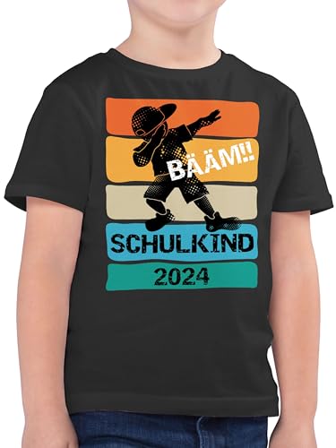 Kinder T-Shirt Jungen - Einschulung Junge - Bääm! Schulkind 2024-128 (7/8 Jahre) - Anthrazit - Einschulung/Schulanfang bäm Tshirt Kind erste klasse Shirt schulanfänger ich Bin EIN Tshirts von Shirtracer