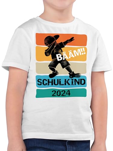 Kinder T-Shirt Jungen - Einschulung Junge - Bääm! Schulkind 2024-152 (12/13 Jahre) - Weiß - Geschenke für Schulanfang Buben Tshirt ersten klasse Shirt schulkinder Geschenk Outfit zur von Shirtracer