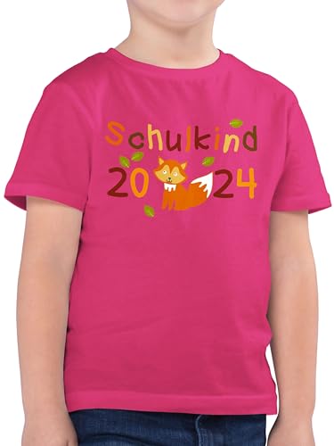 Kinder T-Shirt Jungen - Einschulung Junge - Schulkind 2024 Fuchs - 116 (5/6 Jahre) - Fuchsia - Einschulung. schulanfänger Tshirt Jungs Outfit Shirt Schulanfang erster Schultag t Shirts von Shirtracer