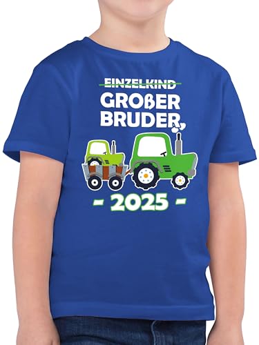 Kinder T-Shirt Jungen - Einzelkind Großer Bruder 2025 Traktor - 104 (3/4 Jahre) - Royalblau - pink Big Brother Children Tshirt Shirt große brüder groser t-Shirts grosser 2023 großer+Bruder+Shirt von Shirtracer