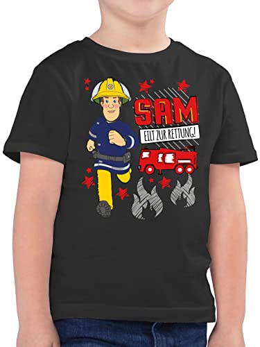 Kinder T-Shirt Jungen - Feuerwehrmann - Sam eilt zur Rettung - 104 (3/4 Jahre) - Anthrazit - feierwehrmann Tshirt Jungs feueewehrmann t- Shirt freuermann Shirts feierwehrann Kurzarm feuwrwehrmnn t von Shirtracer