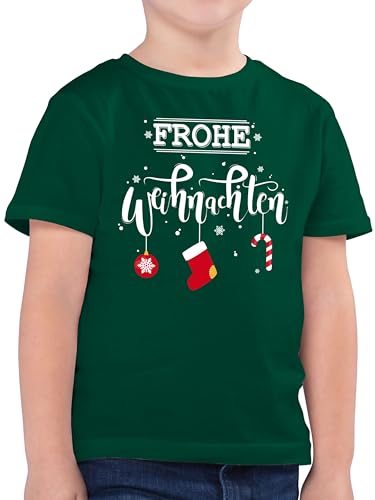 Kinder T-Shirt Jungen - Frohe Weihnachten I Weihnachtsmotiv - 152 (12/13 Jahre) - Tannengrün - weihnachtsmotiven Christmas Shirt x-.Mas weihnacht t-Shirts weinacht für Chrismas Weihnachts Geschenk von Shirtracer