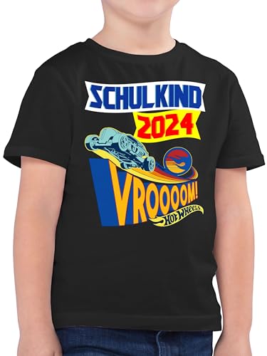 Kinder T-Shirt Jungen - Hot Wheels - Schulkind 2024 - Vroooom! - 140 (9/11 Jahre) - Schwarz - Shirt Einschulung hat Schulanfang t Shirts 2023 Tshirt Jungs ich Bin EIN Tshirts Junge Kind von Shirtracer