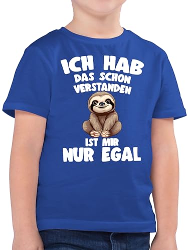 Kinder T-Shirt Jungen - Ich hab das Schon verstanden ist Mir nur egal I Lustiger Spruch Faultier - 128 (7/8 Jahre) - Royalblau - Shirt Sloth lustige sprüche Tshirt mit verstanden, t Motiv EIN Drauf von Shirtracer