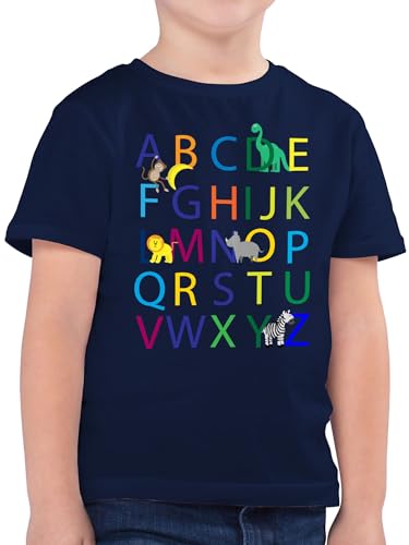 Kinder T-Shirt Jungen - Junge - ABC Einschulung - 140 (9/11 Jahre) - Dunkelblau - Alles für EIN Schulkind Shirt Jungs grundschule Tshirt zum ersten Schultag t Schulanfang Geschenk von Shirtracer