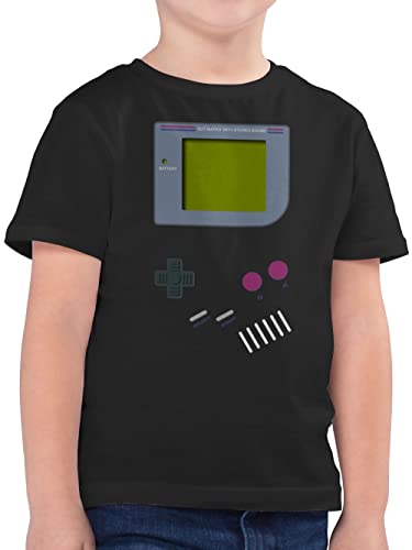 Kinder T-Shirt Jungen - Karneval & Fasching - Gameboy | Nerds I 90s I 90iger I Fastnacht I Fasnacht I Fasnet - 152 (12/13 Jahre) - Schwarz - 90er Jahre Outfits Faschings Shirt Jeck 90 Tshirt von Shirtracer