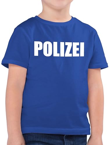 Kinder T-Shirt Jungen - Karneval & Fasching - Polizei Polizeiuniform Polizist Polizeikostüm SEK Polizistin Police SWAT - 104 (3/4 Jahre) - Royalblau - t Shirt Oberteil karneva polizeiuniformen von Shirtracer