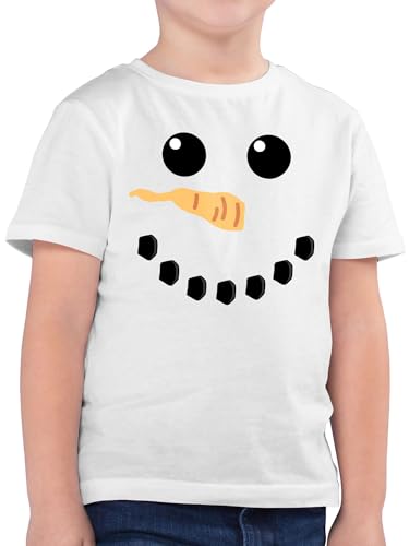 Kinder T-Shirt Jungen - & Fasching - Schneemann Karneval Kostüm - Weihnachten Christmas Eiskönigin Olaf - 116 (5/6 Jahre) - Weiß - Faschings Shirt t Carnival Tshirt Oberteil karneva Thirt von Shirtracer