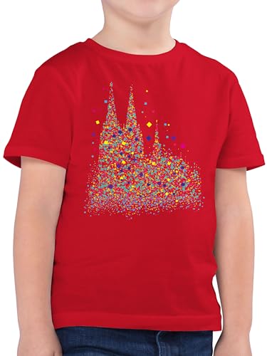 Kinder T-Shirt Jungen - & - Kölner Dom Konfetti I Karneval I Fasching - 116 (5/6 Jahre) - Rot - köln t Shirt Karneval-Klamotten Faschings Koln Tshirt Faschings-t-Shirt Verkleidet kölle Shirts von Shirtracer