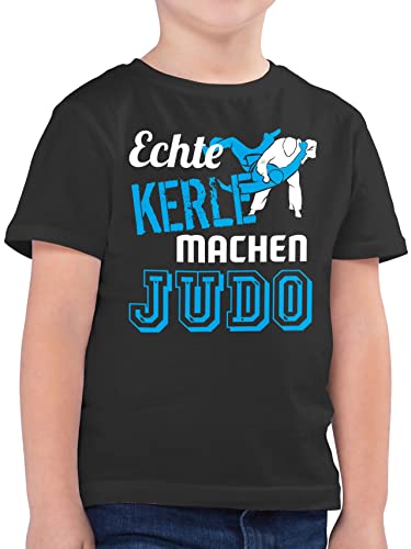 Kinder T-Shirt Jungen - Sport Kleidung - Echte Kerle Machen Judo - 152 (12/13 Jahre) - Anthrazit - Sportshirt Jungs t Shirt Tshirt Junge Kind für von Shirtracer