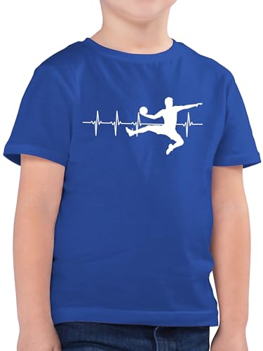 Kinder T-Shirt Jungen - Sport Kleidung - Handball Herzschlag für Herren - 152 (12/13 Jahre) - Royalblau - t Shirt Tshirt Junge Shirts Jungs Kind Sportshirt Kindershirt Kurzarm t-Shirts Tshirts von Shirtracer