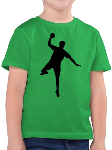 Kinder T-Shirt Jungen - Sport Kleidung - Handball Wurf - 152 (12/13 Jahre) - Grün - Handball+Shirt+Kinder Sportshirt Jungs Tshirt Tshirts Shirts t-Shirts t Shirt Junge kindershirts für von Shirtracer