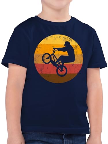 Kinder T-Shirt Jungen - Sport Kleidung - BMX Jump - 152 (12/13 Jahre) - Dunkelblau - Vintage Fahrrad Tshirt Junge Mountainbike t Shirts Rad Shirt für Jungs t-Shirts Kind Sportshirt Downhill von Shirtracer