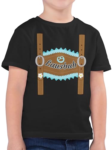 Kinder T-Shirt Jungen - Kompatibel mit Oktoberfest Trachtenshirt - Lausbub Lederhose - 152 (12/13 Jahre) - Schwarz - Shirt Junge oktoberfestbekleidung t Shirts bayrisch Kind Tshirt bayrischer von Shirtracer