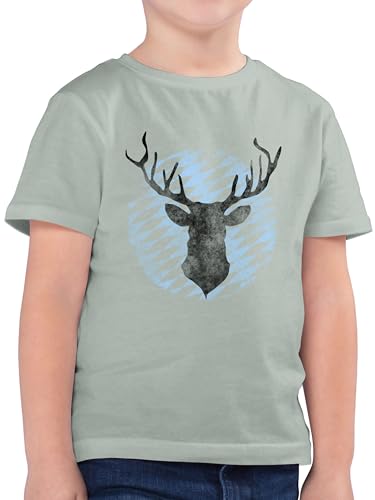 Kinder T-Shirt Jungen - Kompatibel mit Oktoberfest Trachtenshirt - Hirsch Bayern - 116 (5/6 Jahre) - Sage Grün - Tracht Shirt Junge bayrische Outfit bayrisch Jagd Tshirt Volksfest Kleidung Kindern von Shirtracer