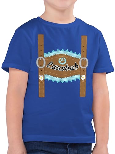 Kinder T-Shirt Jungen - Kompatibel mit Oktoberfest Trachtenshirt - Lausbub Lederhose - 140 (9/11 Jahre) - Royalblau - Fasching Shirt Jungs bayrische Outfit bayrisch lausbua tischert Junge von Shirtracer