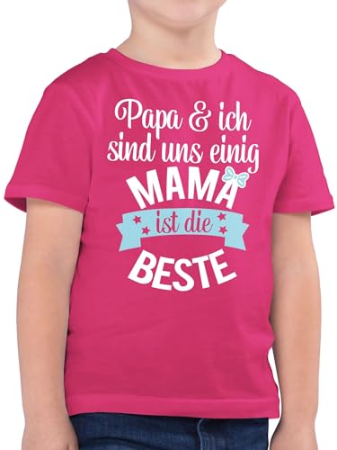 Kinder T-Shirt Jungen - Mama ist die Beste I - 104 (3/4 Jahre) - Fuchsia - Shirt muddi Best mom Tshirt Junge Mutter für Mamas zur Geburt t-Shirts Kind Mutti t Fanshirt muttertagsgeschenk Mum Mama's von Shirtracer