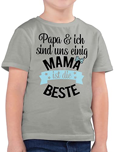 Kinder T-Shirt Jungen - Mama ist die Beste II - 104 (3/4 Jahre) - Hellgrau - Geschenke für Mutter Mutti Shirt Jungs Kind Tshirt Mothers Shirts mutterzagsgeschenke t von Shirtracer