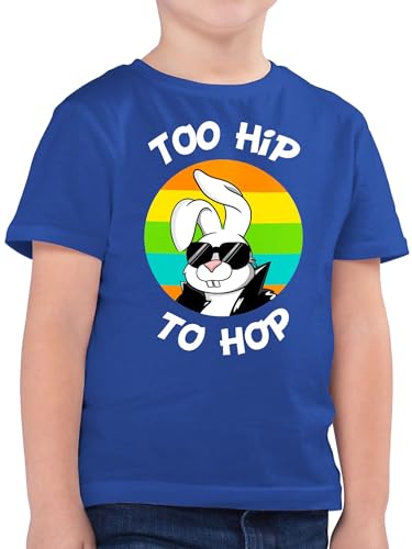 Kinder T-Shirt Jungen - Ostergeschenke Ostern - Too hip to hop Hase - 164 (14/15 Jahre) - Royalblau - Ostergeschenk kleinigkeit Junge Shirt osterüberraschung Tshirt ostermotive Ostern. Easter von Shirtracer