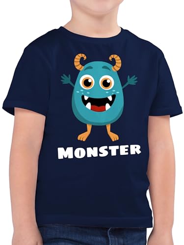 Kinder T-Shirt Jungen - Karneval & Fasching - Monster Partner-Look Kind - 152 (12/13 Jahre) - Dunkelblau - Shirt lustige Faschings Junge Oberteil Verkleidet Tshirt Carnaval Costum fasnets t köln von Shirtracer