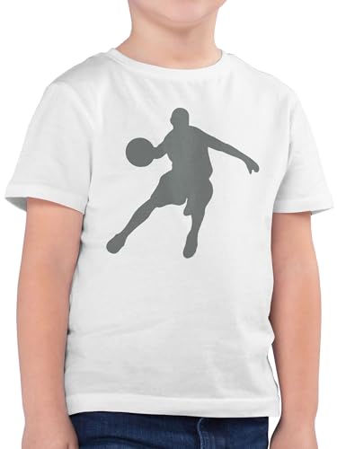 Kinder T-Shirt Jungen - Sport Kleidung - Basketballspieler - 164 (14/15 Jahre) - Weiß - Sportshirt korbball Shirts Basketbal Boys' t-Shirts t Shirt Junge Kurzarm Kindershirt Tshirt von Shirtracer