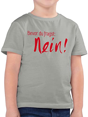 Kinder T-Shirt Jungen - Statement Sprüche - Bevor du fragst Nein! I Frag Nicht Nö Nee - 152 (12/13 Jahre) - Hellgrau - Shirt sprüche. Spruch no Tshirt t-Shirts mit sprüchen spruche Nein Shirts von Shirtracer
