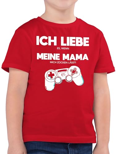 Kinder T-Shirt Jungen - Statement Sprüche - Ich Liebe es, wenn Meine Mama Mich zocken lässt - Controller Glitch - 152 (12/13 Jahre) - Rot - Shirt Kind Kinder+t-Shirt+mit+lustigen+spruechen von Shirtracer