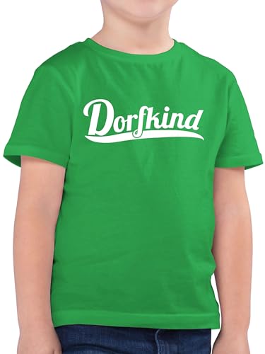 Kinder T-Shirt Jungen - Statement Sprüche - Dorfkind Weiss - 140 (9/11 Jahre) - Grün - Bauern Junge Tshirt t-Shirts mit sprüchen Geschenk zur Einschulung Dorf Kurzarm lustige spruechen dorfkinder von Shirtracer