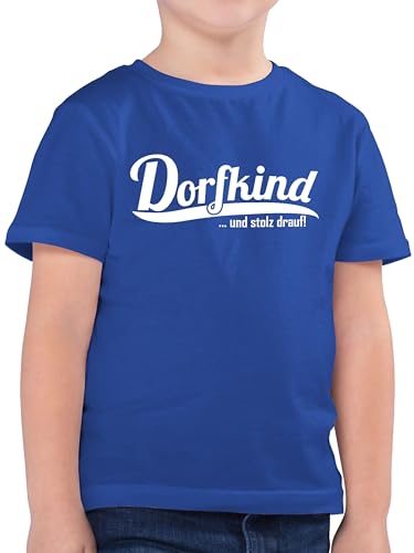 Kinder T-Shirt Jungen - Statement Sprüche - Dorfkind und stolz Drauf - 140 (9/11 Jahre) - Royalblau - darauf t Shirt mit sprüchen ich Bin EIN Tshirt Kind lustige aufschnitt Schrift t-Shirts von Shirtracer