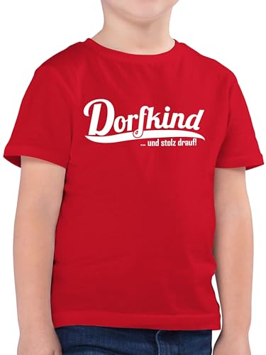 Kinder T-Shirt Jungen - Statement Sprüche - Dorfkind und stolz Drauf - 152 (12/13 Jahre) - Rot - Tshirt mit Aufschrift ich Bin EIN t Shirt Kinder+t-Shirt+mit+lustigen+spruechen sprüchen zu Sein von Shirtracer