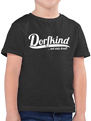 Kinder T-Shirt Jungen - Statement Sprüche - Dorfkind und stolz Drauf - 164 (14/15 Jahre) - Anthrazit Meliert - mit sprüchen ich Bin EIN t- Shirt darauf t Shirts Tshirt Kind Junge Jungs für t. von Shirtracer