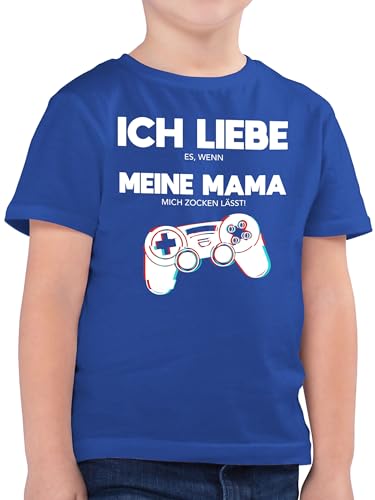 Kinder T-Shirt Jungen - Statement Sprüche - Ich Liebe es, wenn Meine Mama Mich zocken lässt - Controller Glitch - 140 (9/11 Jahre) - Royalblau - mit sprüchen t Shirts Shirt Jungs von Shirtracer