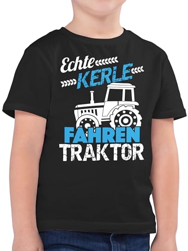 Kinder T-Shirt Jungen - Traktoren - Echte Kerle Fahren Traktor - 164 (14/15 Jahre) - Schwarz - Geschenke für traktorfans Traktor+Shirt+Kinder Landwirt Tractor Shirt Landwirtschaft tracktoren Tshirt von Shirtracer