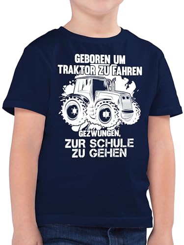 Kinder T-Shirt Jungen - Traktoren - Geboren um Traktor zu Fahren - 164 (14/15 Jahre) - Dunkelblau - Landwirt Traktor+Shirt+Kinder Landwirtschaft Bauer Shirt Tshirt Schule traktorfan Bauern Shirts von Shirtracer