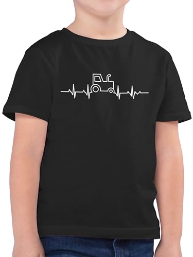 Kinder T-Shirt Jungen - Traktoren - Herzschlag Traktor - 164 (14/15 Jahre) - Schwarz - trecker Geschenk für Freund Landwirt t Shirt Junge landwirtschafts treckerfahrer t-Shirts traktorfan herzlinie von Shirtracer