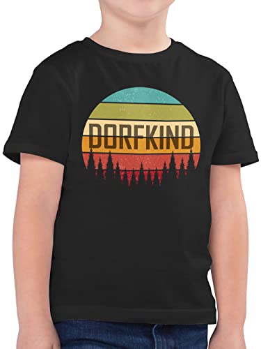 Kinder T-Shirt Jungen - Trend Kinderkleidung und Co - Dorfkind I Dorfkinder Geschenk I Ich Bin EIN Dorfkind Stolz Drauf Dorf - 140 (9/11 Jahre) - Schwarz - Kind Tshirt Shirt Junge t Shirts Statement von Shirtracer