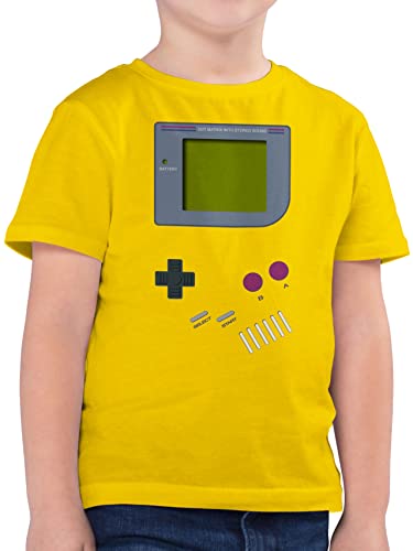 Kinder T-Shirt Jungen - Karneval & Fasching - Gameboy - 128 (7/8 Jahre) - Gelb - &Fasching Party Outfit 90er Jahre Tshirt Jungs 90 karneva gmaeboy t- Shirt karnevall Geschenke für computerfreaks t von Shirtracer