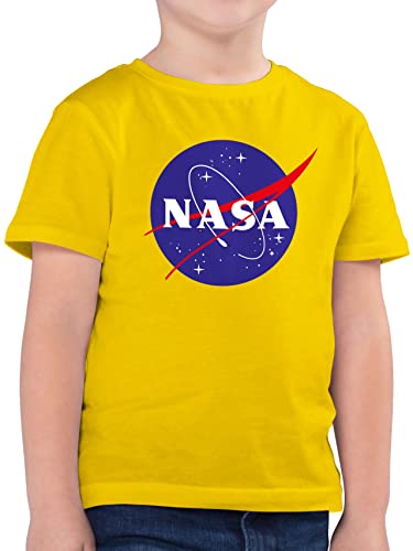 Kinder T-Shirt Jungen - Trend Kinderkleidung und Co - NASA Meatball Logo - 140 (9/11 Jahre) - Gelb - t Shirts Shirt Tshirt Kind t-Shirts für Patch Kindershirt jungsgeschenke Jungs Astronaut Space von Shirtracer