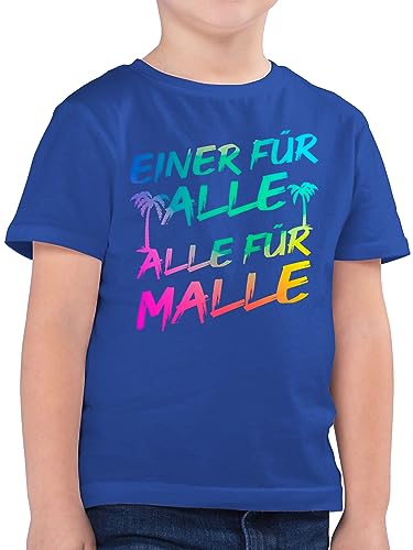 Kinder T-Shirt Jungen - Urlaub - Malle für Alle - Einer für alle Alle für Malle - 116 (5/6 Jahre) - Royalblau - Mallorca Shirt Jungs Party Tshirt t-Shirts Shirts t von Shirtracer