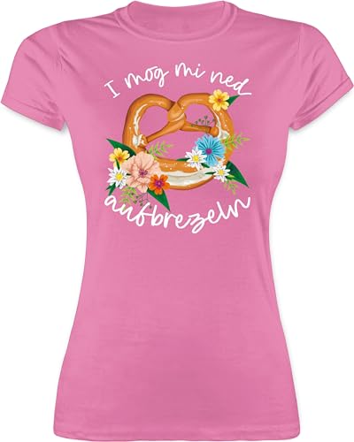 Shirt Damen - Kompatibel mit Oktoberfest - I mog mi ned aufbrezeln - XL - Rosa - Oktober Tshirt Trachten t Tracht bayerisch Outfit bayrisch Trachten-Shirt Bayern Motiv Trachtenmode modern von Shirtracer