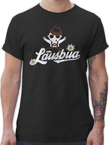 T-Shirt Herren - Kompatibel mit Oktoberfest - Lausbua Baby I Wiesn Lustig Witzig - 3XL - Schwarz - Tracht Herren-Shirt trachtenshirt+Herren bayrischer Abend Outfit wiesengänger Funshirts Trachten von Shirtracer